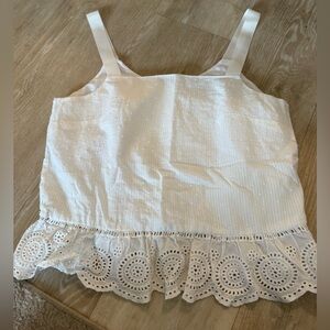 J. Crew White Eyelet Lace Top